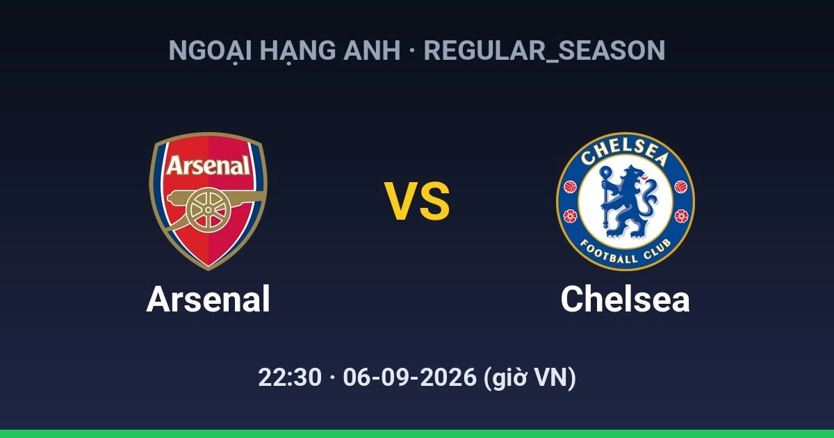 Dự đoán, soi kèo Arsenal vs Chelsea Ngoại Hạng Anh 06-09-2026