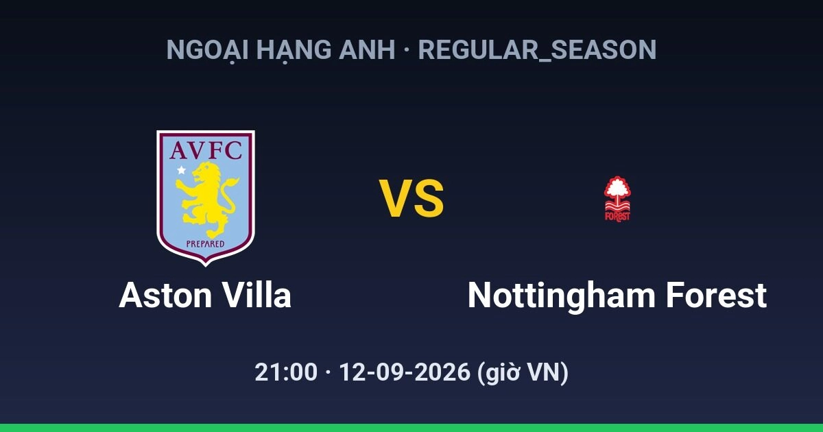 Soi kèo, nhận định Aston Villa vs Nottingham Forest 12-09-2026
