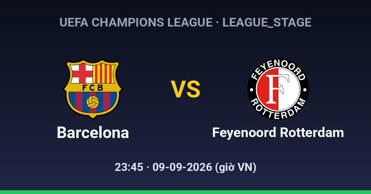 Dự đoán, soi kèo Barcelona vs Feyenoord Rotterdam 09-09-2026