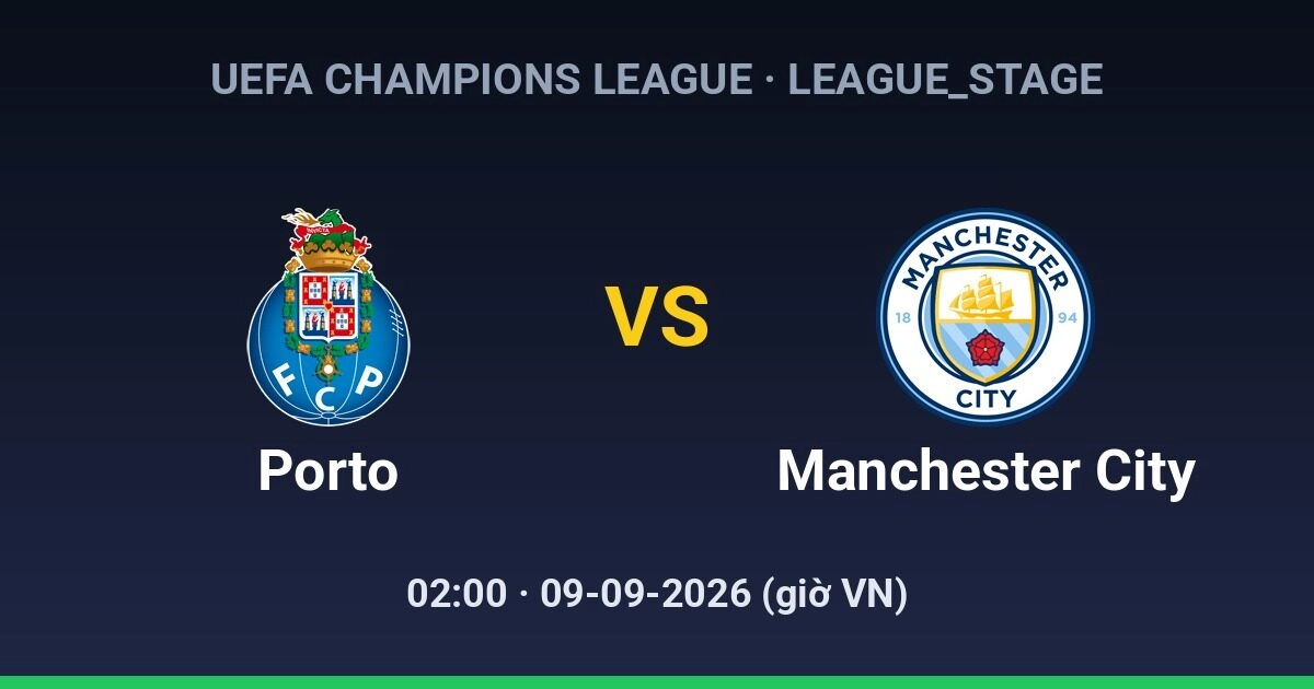 Dự đoán, soi kèo Porto vs Manchester City 09-09-2026