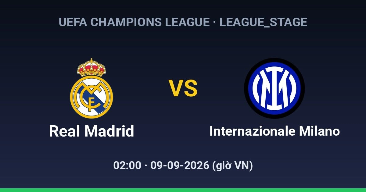 Dự đoán, soi kèo Real Madrid vs Internazionale Milano 09-09-2026