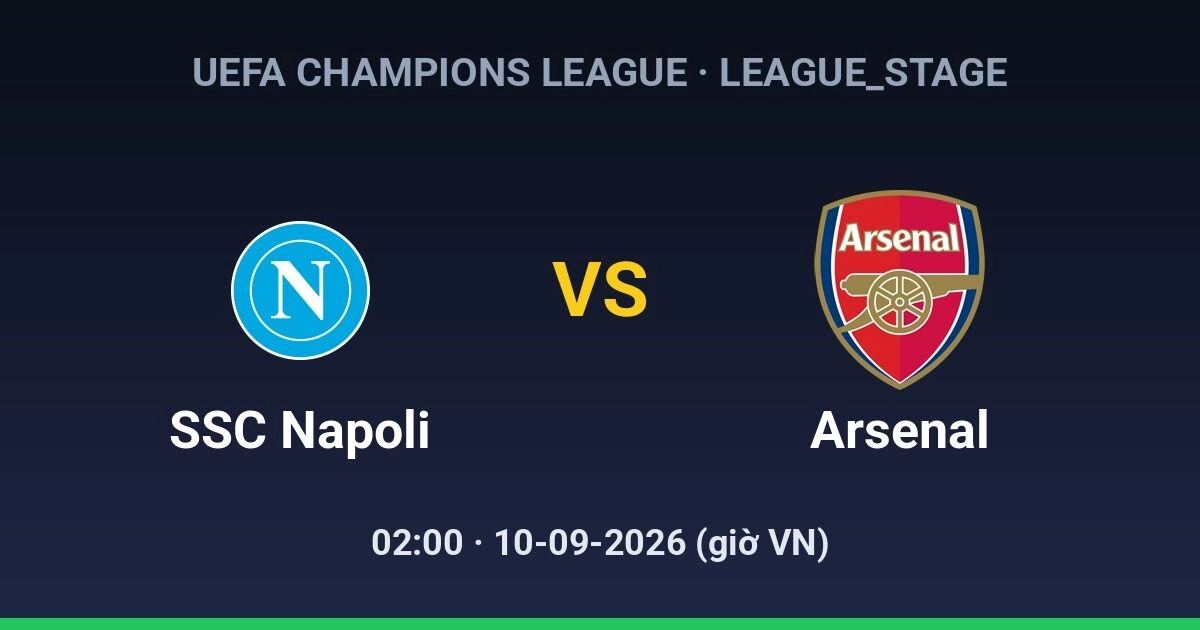 Dự đoán, soi kèo SSC Napoli vs Arsenal 10-09-2026